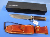 Bowie Knife; Winchester #0804; W/leather Sheath (stamped W/winc.+ Horse & Rider; Sheath Has Whet St