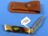 Pocket Knife; Single Blade; Camillus; Ny; American Wildlife W/running Deer On Hndl. ; #11 W/sheath