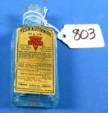 Oil Bottle; Keen Kutter; Ecs; K114; Paper Label; 3 3/4in; Aqua