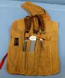 Winchester Carving Set; Stag Hndl; In Tan Cloth Roll W/tag