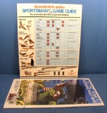 Lg. Metal Sign; Winchester Western Sportsman’s Game Guide W/game Animals & Shell/shot Size; Winchok