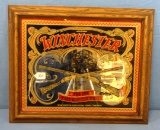 Mirrored Sign; Self Framed; Winchester The Gun That Won The West W/ Crossed Guns; Approx.. 24in X 1