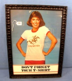 Dbl. Sided Framed Poster; Girl W/winchester Horse & Rider Logo T-shirt. “come On In (she’s Looking