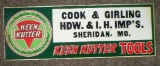 Metal Store Sign; Keen Kutter; Nos Keen Kutter & International Harvester Sign; 9 3/4 X 27 3/4 Sher