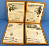 4 Framed Magazine Ads; C. 1915-1920; The Companion; Winchester Ads; 14 1/2in X 12in