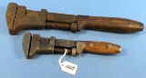 2 Monkey Wrenches; Coes Pattern; Wood Hndl.; #1003; #1005; Winchester