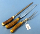 Stag Hndl. Carving Set; Winchester; 3 Pc.