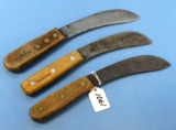 3 Remington Curved Butcher Knives