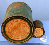 Robin Hood Powder Can; Larger Than A Gal. Can. & Dupont Smokeless Powder Can; Approx.. Pint Size Ca