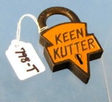 Keen Kutter Logo Shaped Padlock. Orig. Red Paint. Beautiful Lock; No Key