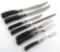 KK carving set; 3 knives; 3 meat forks; 1 steel; stag handles; all the same pattern