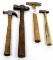 LOT: 2; DE; ball pein; machinist; claw; original handles