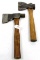 LOT: 2; Shapleigh; hatchets; shingling; broad head; single bevel; original handles