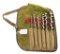DE; auger bits in canvas roll; 6 bits