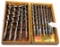 KK; auger bits in wooden box; 9 bits