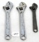 LOT: 3; Shap/KK; adjustable wrenches; 2- 10” 1- 8”