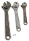 LOT: 3; DE; adjustable wrenches; 10”; 8”; 6”