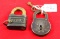 LOT: 1; Simmons; cast iron; bronze shackle; 1; quality 6 lever w/key