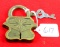 Shapleigh. brass Norvell Shap. logo lock w/key; hard to come by