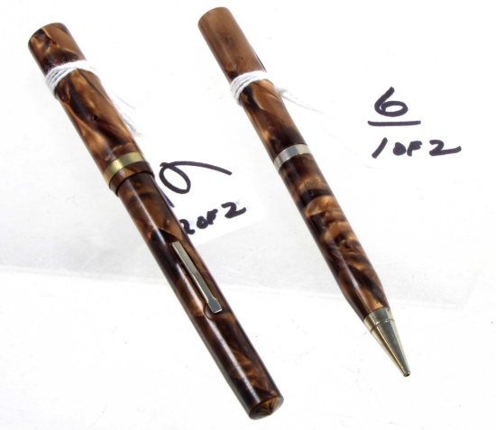 Win. ink pen & pencil set; brown