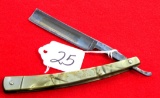 Win. straight razor; dark green ice handle; No. 419