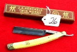 Straight razor; J.A. Henckels Twin Works; Solingen Germany; No. 415 in/box