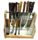 KK/Shap; knife display for kitchen knives; w/15 butcher knives
