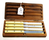 Simmons steak knives wooden box of 8