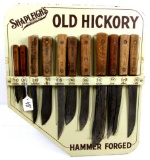 Shapleigh Old Hickory Knife display with 11 knives