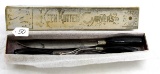 KK 3 piece stag handle carving set in box