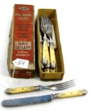 DE table cutlery No. 1052 medium knives & forks in box