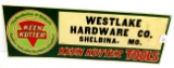 KK metal sign - Westlake Hardware Co. Shelbina; Mo.