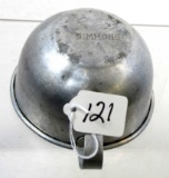 Simmons; aluminum drinking cup; to hang on well pump; not seen before