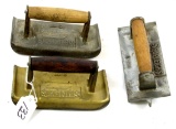 LOT: 3; Shapleigh cement sidewalk tools; brass S-253; steel S-253; steel S-250