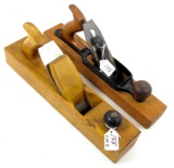 LOT: 2; KK; planes; 1. Wooden fore plane; 1. Wood bottom adjustable plane
