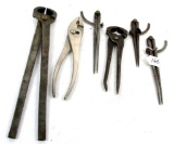 LOT: 6; Simmons; hand tools; carpenter pincers; slip joint pliers; & divider