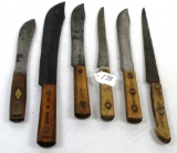 LOT: 6; Shapleigh butcher knives