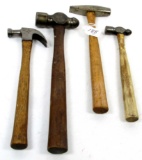 LOT: 2; DE; ball pein; machinist; claw; original handles