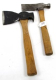 LOT: 2; KK; hatchets; plain poll claw; lathing original handles