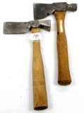 LOT: 2; KK; hatchets; lathing; shingling; original handles