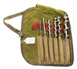 DE; auger bits in canvas roll; 6 bits