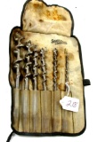 Shapleigh; auger bits in canvas roll; 6 bits