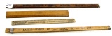 LOT: DE; 3’ sliding rules; Murphy Hardware; Higbee; Mo.; Daniels Lumber; Columbia; Mo.; DE 12” ruler