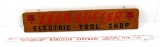 Shap/KK; wood electric tool shop sing & KK; metal yard stick; Homestead Hardware; Jefferson city; Mo