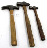 LOT: 3; KK; hammers; 2- ball pein; original handles; & 1- claw; dynamic