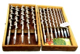 KK; 13;auger bit set in wooden box; No. KS13