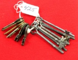 LOT: 7; KK; skeleton keys; 4; KK; logo lock keys; 5; Simmons; door keys