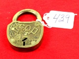 Simmons Wireless; padlock; all brass “CQD”; hard lock to find