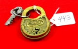 Simmons; all brass padlock w/2 keys