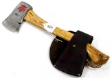 KK; hand axe w/sheath & logo button; super clean